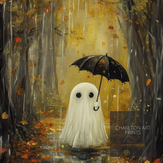 Autumn Ghost in Rain Art Print Wall Art