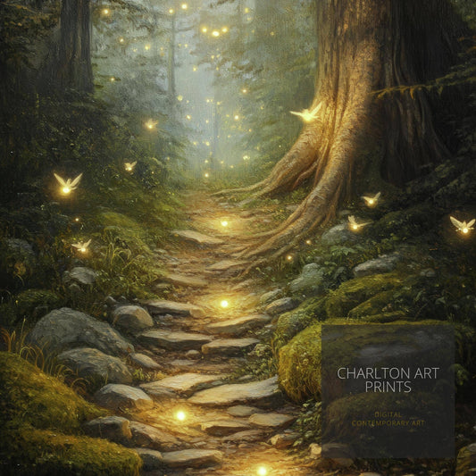 Foggy Fairy Meadow Poster